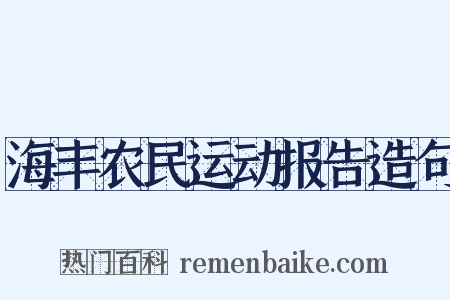 海丰农民运动报告造句是什么意思的图片